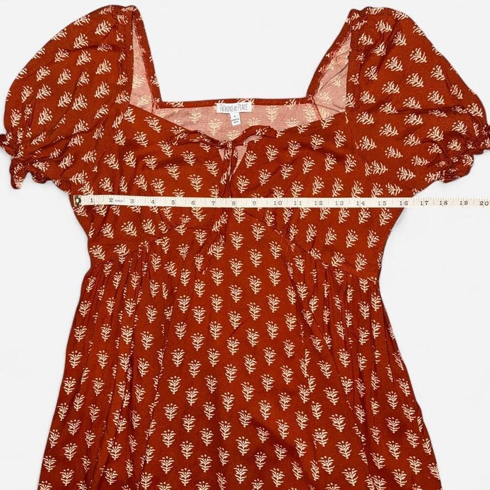 Burnt Orange High-Low Prairie Cottagecore Dress by Patrons of Peace - Picture 4 of 7